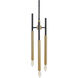 Hewitt 3 Light 7 inch Black / Brass / Black Chandelier Ceiling Light, Small